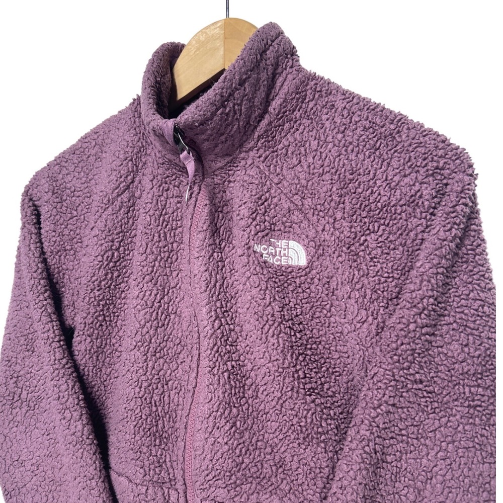 The North Face Full Zip Fleece Jacket Kids‎ Purple Sherpa Mock Neck L 14/16